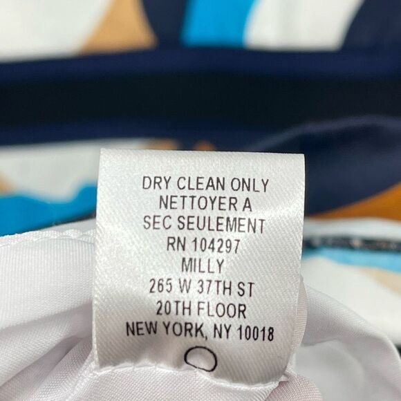 Milly Womens Geometric Dress Fit Flare Mini Sleeveless Scoopneck Lined Blue 2 - Picture 5 of 10